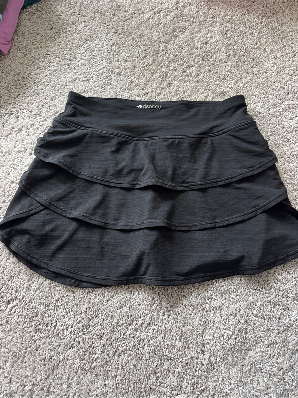 Ideology Black Tiered Skater Skirt with Flounced Layers